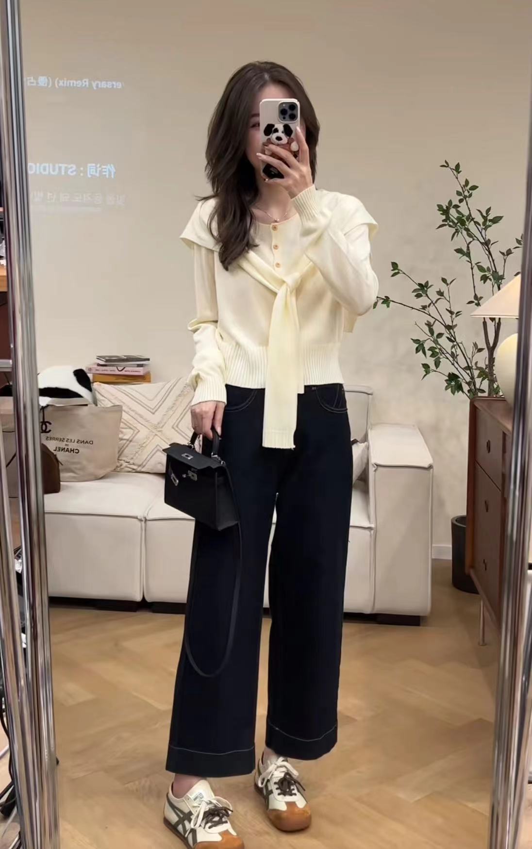 2025 Spring New Knitted Top and Slimming Jeans Set - Image 2