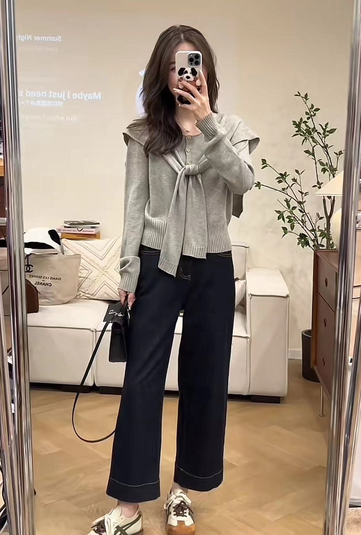 2025 Spring New Knitted Top and Slimming Jeans Set