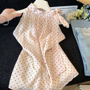 Women's Sleeveless Chiffon Shirt with Bow Detail - Lightweight Summer Top