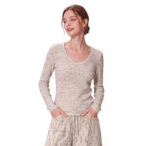 Korean U-Neck Long-Sleeve Knit Sweater for Women Fall 2026 Slim Fit Pullover