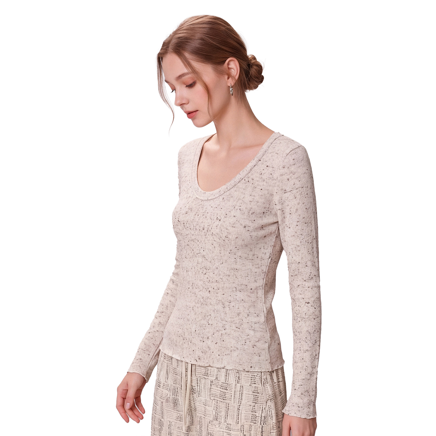 Korean U-Neck Long-Sleeve Knit Sweater for Women Fall 2026 Slim Fit Pullover - Image 2